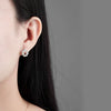 925 Sterling Silver Floral Pearl Stud Earrings Elegant Electroplated Geometric Design Jewelry For Women