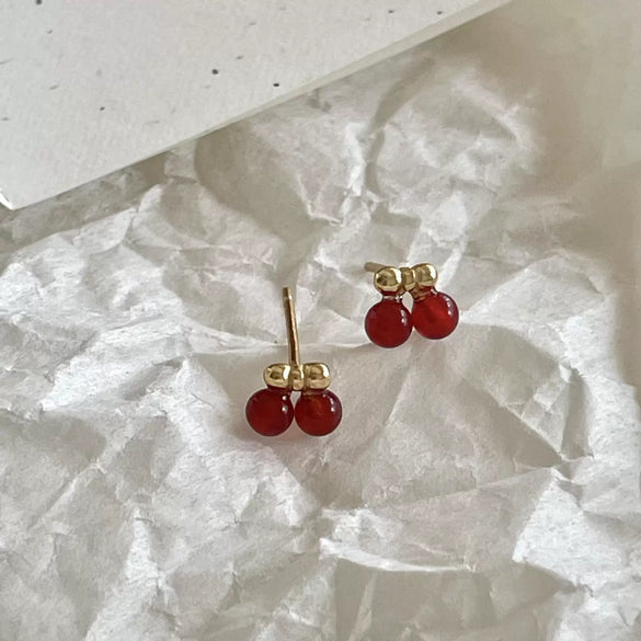925 Sterling Silver Flower Earrings With Electroplating Simple Elegant Style
