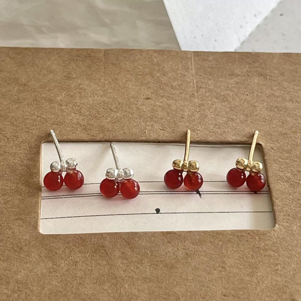 925 Sterling Silver Flower Earrings With Electroplating Simple Elegant Style