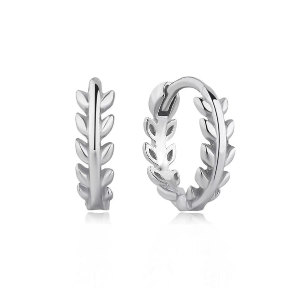 925 Sterling Silver Flower Pattern Fashion Exquisite Single Earrings With Leaves And Plain Ring Ear Buckle Seiko Crafted