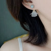 925 Sterling Silver Flower Petal Earrings Simple Electroplated Floral Drop Earrings For Women