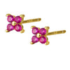 Sterling Silver Flower Stud Earrings With Zircon Inlay Geometric Pattern Electroplated