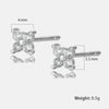 Sterling Silver Flower Stud Earrings With Zircon Inlay Geometric Pattern Electroplated