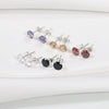 Sterling Silver Four Claw Diamond Zircon Stud Earrings With Geometric Design Sweet Jewelry For Women And Men Wholesale