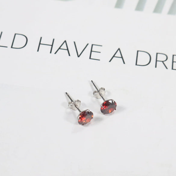 Sterling Silver Four Claw Diamond Zircon Stud Earrings With Geometric Design Sweet Jewelry For Women And Men Wholesale