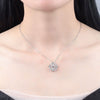 925 Sterling Silver Four Leaf Clover And Heart Pendant Necklace With Cross Chain Electroplated Light Luxury Clavicle Chain For Women