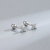 925 Sterling Silver Four Leaf Clover Flower Earrings With Diamond Accent And Gold Plated Finish Simple Women's Stud Earrings