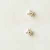 Sterling Silver Fourleaf Clover Flower Shape Earrings For Women 14K Goldplated With Fourdiamond Zircon