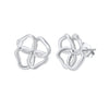 Sterling Silver Fourleaf Clover Geometric Electroplated Women's Earrings