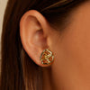 Sterling Silver Fourleaf Clover Geometric Electroplated Women's Earrings