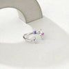 925 Sterling Silver Fourpointed Star Ring For Women Electroplated Cold Style