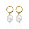 925 Sterling Silver Geometric Baroque Irregular Freshwater Pearl Earrings For Women Electroplated Fashion Jewelry
