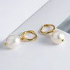 925 Sterling Silver Geometric Baroque Irregular Freshwater Pearl Earrings For Women Electroplated Fashion Jewelry