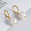 925 Sterling Silver Geometric Baroque Irregular Freshwater Pearl Earrings For Women Electroplated Fashion Jewelry