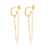 Sterling Silver Geometric Baroque Pearl Earrings For Women