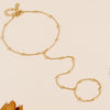 925 Sterling Silver Geometric Bead Chain Finger Chain Satellite Chain Bracelet For Women Set With Diamonds