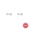 Sterling Silver Geometric Beads Zircon Ear Studs Electroplated Unisex Daily Ear Piercing Earrings