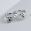 Sterling Silver Geometric Blue Eye Earrings Retro Electroplated Ear Buckle Style Fashion Jewelry For Women