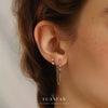 Sterling Silver Geometric Blue Zirconium Minimalist Women's Earrings With French Tassel
