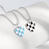 Sterling Silver Geometric Chessboard Heart Pendant Necklace For Women Minimalist Sweater Chain With Niche Design