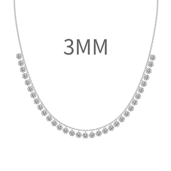 Sterling Silver 925 Geometric Clavicle Chain Necklace For Women Electroplated