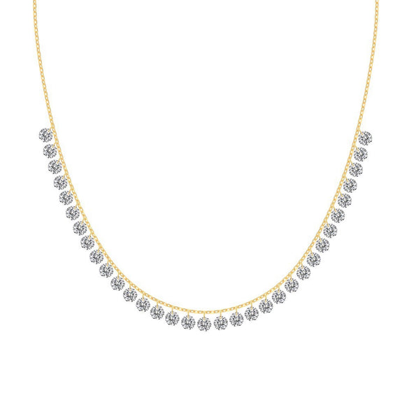 Sterling Silver 925 Geometric Clavicle Chain Necklace For Women Electroplated