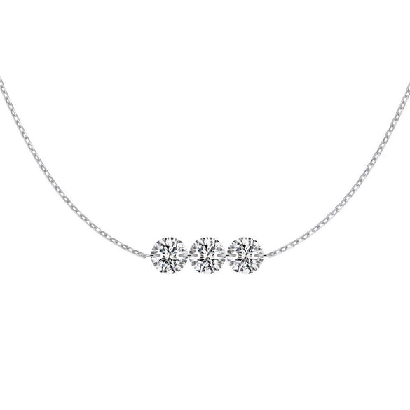 Sterling Silver Geometric Clavicle Chain Necklace For Women With Electroplating