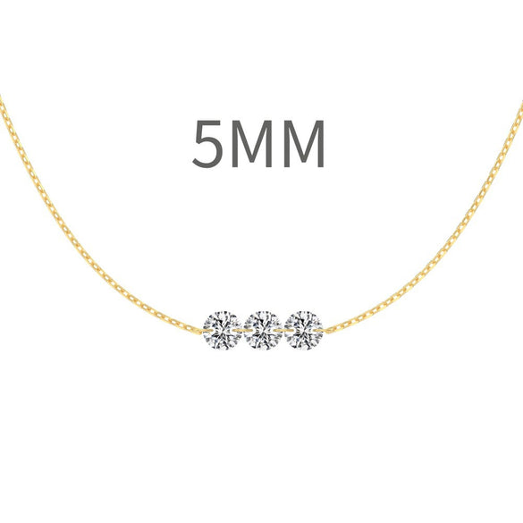 Sterling Silver Geometric Clavicle Chain Necklace For Women With Electroplating