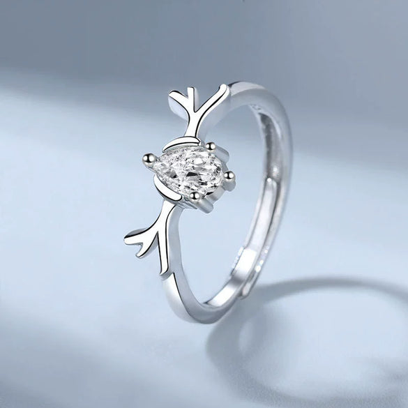 925 Sterling Silver Geometric Couple Rings Adjustable Open Band Electroplated Simple Fashion Ring Set For Women And Men