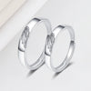 925 Sterling Silver Geometric Couple Rings Minimalist Electroplated Adjustable Open Band Ring Set For Men And Women