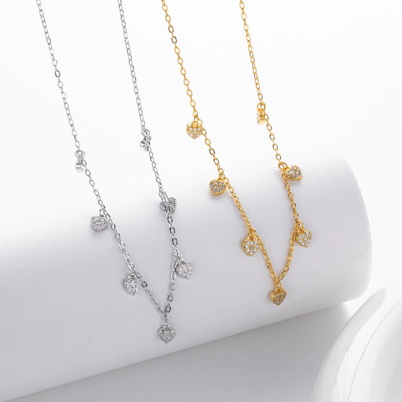 Sterling Silver Geometric Cross Chain Necklace For Women With Electroplating