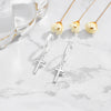 Sterling Silver Geometric Cross Earrings Retro Simple Elegant Unisex Fashion Jewelry