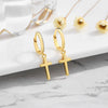 Sterling Silver Geometric Cross Earrings Retro Simple Elegant Unisex Fashion Jewelry