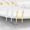 Sterling Silver Geometric Cross Earrings Retro Simple Elegant Unisex Fashion Jewelry