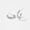 925 Sterling Silver Geometric Cshaped Electroplated Platinum Or 18K Gold Unisex Earrings