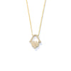 Sterling Silver Geometric Diamond Cut Out Palm Pendant Necklace For Women