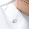 Sterling Silver Geometric Diamond Cut Out Palm Pendant Necklace For Women