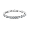 Sterling Silver Geometric Diamond Tennis Bracelet Unisex