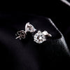 Sterling Silver Geometric Diamond Threeclaw Earrings For Men And Women