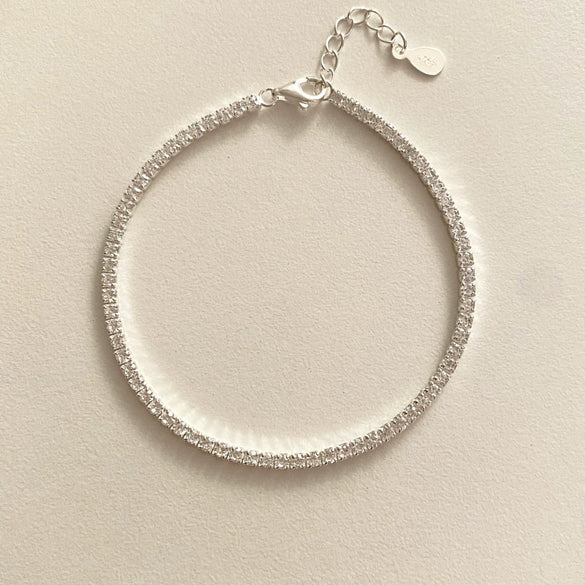 Sterling Silver Geometric Diamond Zircon Bracelet