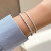 Sterling Silver Geometric Diamond Zircon Bracelet