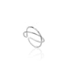 Sterling Silver Geometric Doubleband Open Ring For Women With Adjustable Fit And Electroplated Finish