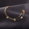 Sterling Silver Geometric Doublelayer Flat Bead Bracelet For Women With Electroplating