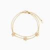 Sterling Silver Geometric Doublelayer Flat Bead Bracelet For Women With Electroplating