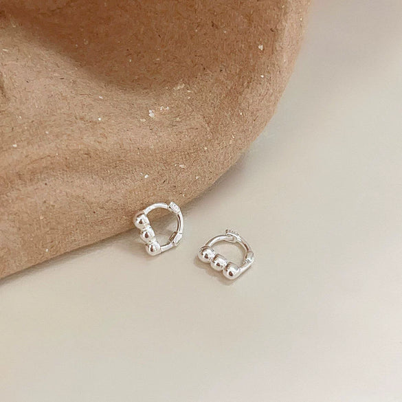 925 Sterling Silver Geometric Earrings With Electroplating Treatment And Letters Numbers Text Pattern