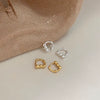925 Sterling Silver Geometric Earrings With Electroplating Treatment And Letters Numbers Text Pattern