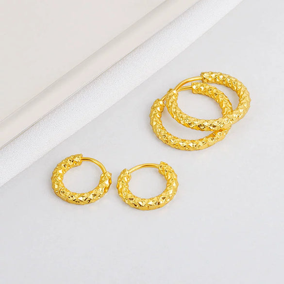 Sterling Silver Geometric Electroplated Women's Earrings