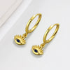 925 Sterling Silver Geometric Evil Eye Earrings For Women With Electroplated Fashion Design