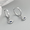 925 Sterling Silver Geometric Evil Eye Earrings For Women With Electroplated Fashion Design