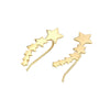 925 Sterling Silver Geometric Five Point Star Earrings For Women Electroplated Minimalist Metal Stud Earrings
